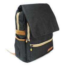 black Casual Flap Backpack (Unisex) - 20