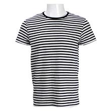 Blue/White Striped Round Neck T-Shirt For Men