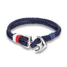 MKENDN High Quality Anchor Bracelets Men Charm Nautical Survival Rope Chain Paracord Bracelet Male Wrap Metal Sport Hooks