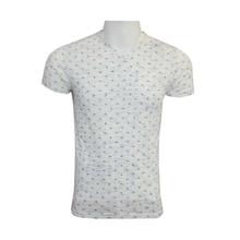 Pepe Jeans Off White Printed V-Neck Cotton T-shirt For Men - (PM505898803)