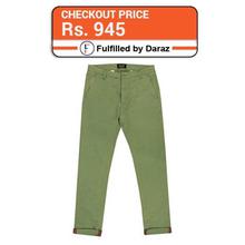 Light Green Slim Fit Chinos For Men