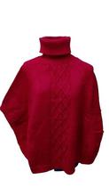 Red High Neck Poncho for Ladies 