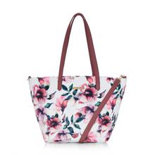 Caprese Emma Tote Large (E) White Rose Handbags For Women