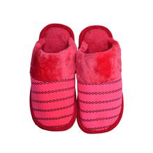 Winter Fur Chain Lined Slippers Dark Pink