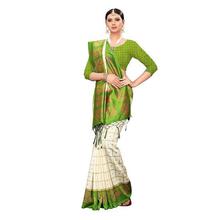 ANNI DESIGNER Silk Saree with Blouse Piece (Square Peacock