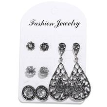 9 Design Vintage Water Drop Crystal Earrings Set For Woman