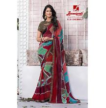 Fancy Georgette Floral Mix Printed Saree with Blouse for Women 