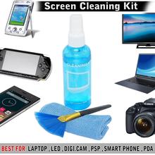 3 In 1 Screen Cleaning Kit With Microfiber Cloth & Brush For Laptops,Mobiles,LCD,LED,Computers