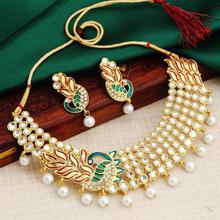 Sukkhi Brilliant Gold Plated Ad White Pearl Choker