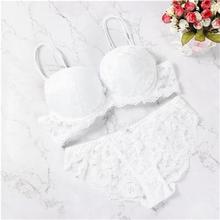 SALE- 2018 brand new sexy lace bra set solid flower three