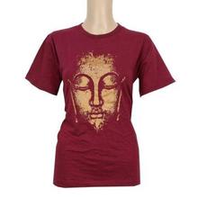 Buddha Printed 100% Cotton T-Shirt For Women- Maroon