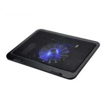 M19 Single Fan Laptop Cooling Pad With Blue Dim Stylish LED Light - Black