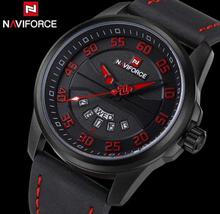 NaviForce NF9124M Men Auto Date/Day Function Analog Watch (Red/Black)