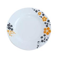 White Floral 6.5" Round Melamine Small Plate Set - MP-210 - 12 Pieces