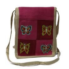 Pink/Red Embroidered Sling Bag For Women