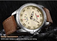 NAVIFORCE  Nf9124 Leather Waterproof Date Day Display Quartz Watch