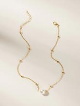 Faux Pearl & Bead Detail Chain Necklace 1pc