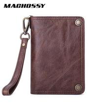 Genuine Leather Wallet Men Zipper Purse Male Card Holder Min
