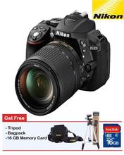 D5300 24.2MP Digital SLR Camera With AF-P 18-55mm f/ 3.5-5.6g VR Kit Lens (16GB Card+Bag+Tripod)- Black