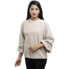 Solid Ruffle Sleeve Top For Women