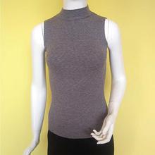 Grey half shoulder soft woolen winter top for women