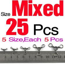 MNFT 25PCS/Pack Black Nickle Stainless Steel Terminal Tackle Three 3