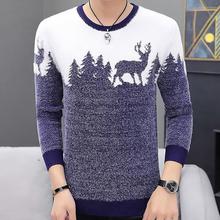 Autumn Winter Sweater men Deer Print Christmas Gift