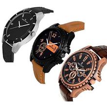 Decode Analogue Black Dial Boy's & Men's Combo Of 3 Watch (Combo Of