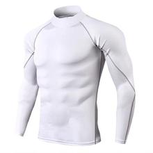 Stand collar sweater _ men's fitness long-sleeved t-shirt