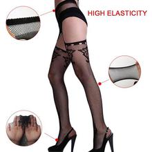 Women Sexy Lingerie Stripe Elastic Stockings Transparent