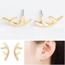 Vintage Gold Reindeer Antler Stud Earrings