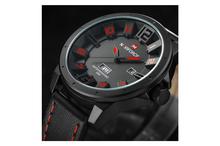 NaviForce NF9061 Date/Day Function Analog Watch For Men - Black/Red