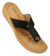 Black T-Strap Sandals For Women-7511