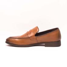 Caliber Shoes Tan Brown Slip On Formal Shoes For Men - ( 526 C)