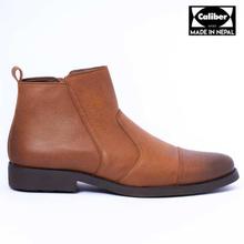 Caliber Shoes Tan Brown Side Chain Top Boots For Men - ( 501 O)