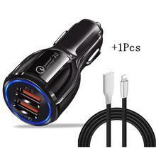 Olaf Car USB Charger Quick Charge 3.0 2.0 Mobile Phone Charger 2 Port USB Fast Car Charger for iPhone Samsung Tablet Car-Charger