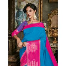 Stylee Lifestyle Blue Art Silk Jacquard Saree (1703)