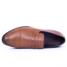 Caliber Shoes Coffee Slip On Formal Shoes For Men (527C)