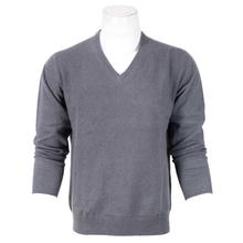 Light Grey Cashmere V-Neck Sweater For Men