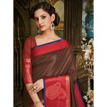 Stylee Lifestyle Brown Art Silk Jacquard Saree (1701)