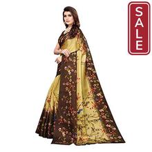 SALE-Anni Designer Women's Khadi Silk Printed Saree With