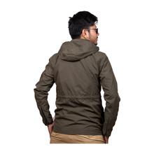 Navy Green multi-pocket Jacket with Hood For Men