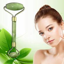 3D Manual Roller Face Body Massager With Anti Aging Natural Jade Stone Roller Massager And Gua Sha Tools 3 in 1 Combo