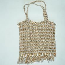 HEMP AND COTTON FRINGE ROPE BAG