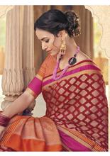 Stylee Lifestyle Red Banarasi  Silk Jacquard Saree - 2295