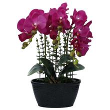 Black Bamboo Vase With Artificial Flowers