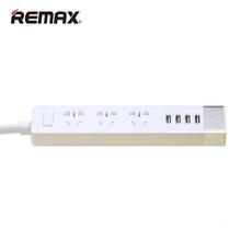 REMAX RU-S2 Extension Board With 3-Power Socket & 4-Port USB Charger - White