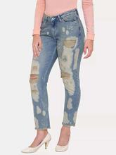 Being Human Midnight Blue Ripped Jeans For Women - BHWDI8017