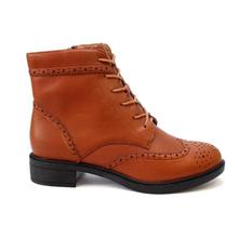 Shoe.A.Holics Tan Brown Laser Cut Ankle Boots For Women