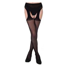 Women Sexy Lingerie Stripe Elastic Stockings Transparent